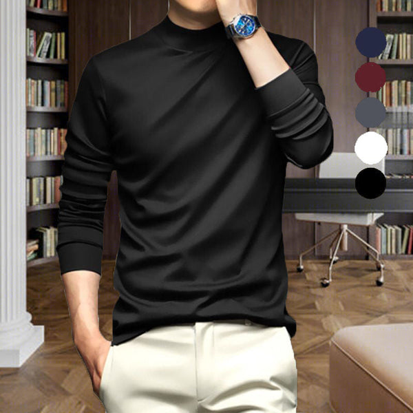 🔥Nuevo superventas🔥Camisa de capa base elástica de algodón mercerizado para hombre, cálida y cómoda【49% de descuento】