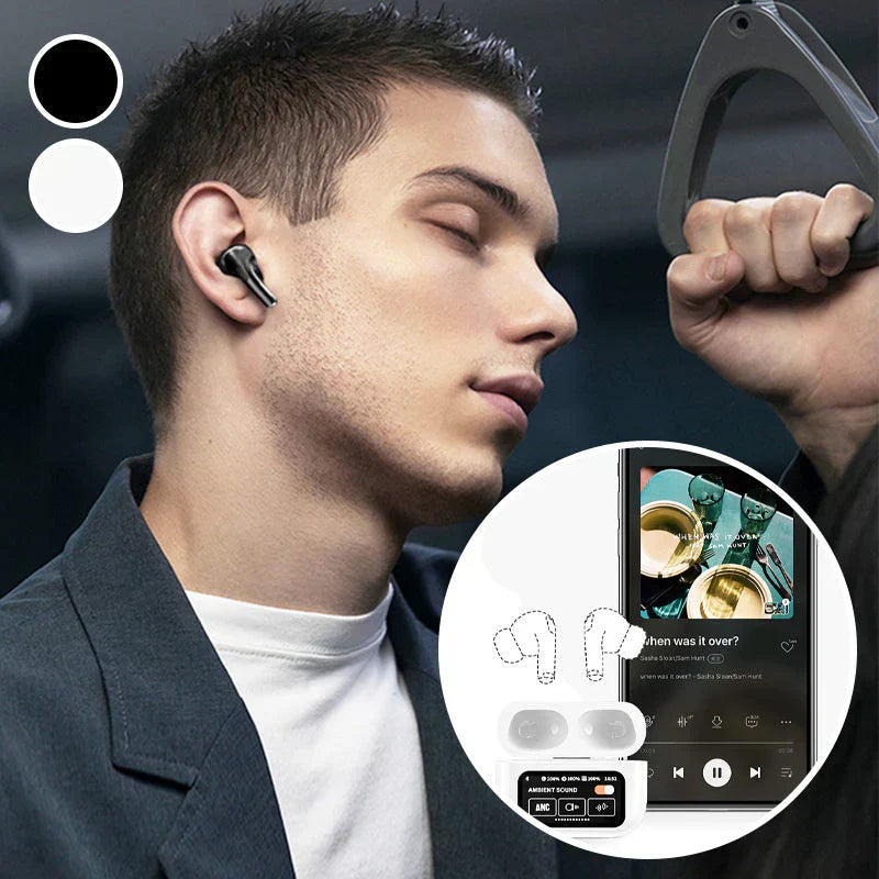 Auriculares Bluetooth con cancelación de ruido 【Pantalla táctil multifunción en color】