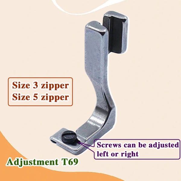 🔥40% OFF - Prensatelas ajustable con guía para cremallera invisible para máquina de coser