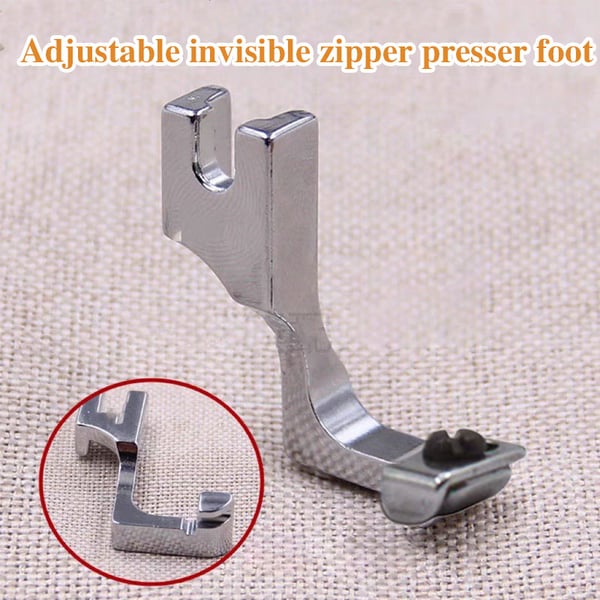 🔥40% OFF - Prensatelas ajustable con guía para cremallera invisible para máquina de coser