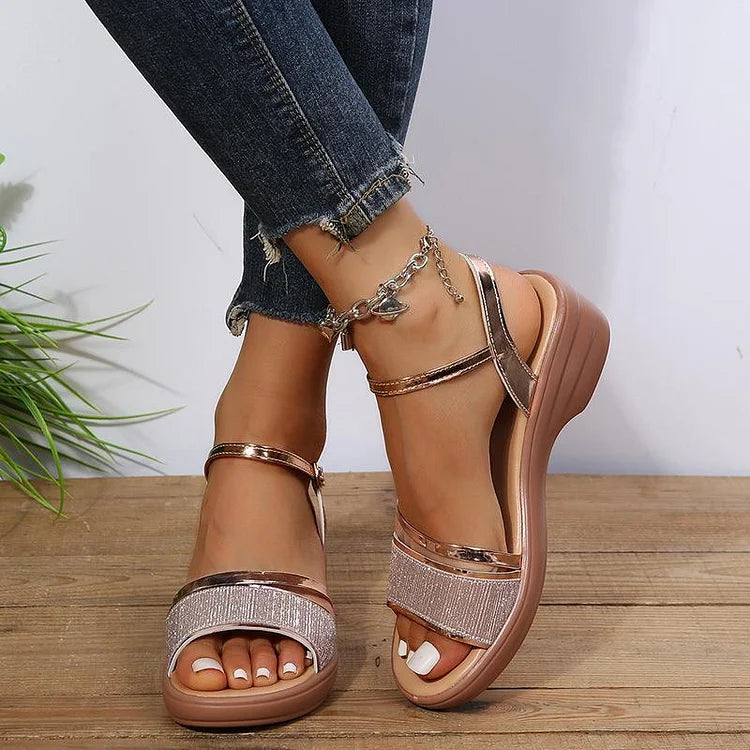 🔥49% OFF 🔥Sandalias ortopédicas con cuña y punta abierta para mujer