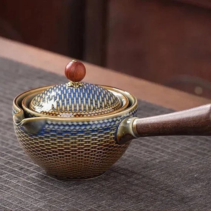 🔥Con 4 tazas y caja - 2024 nueva tetera giratoria de 360°