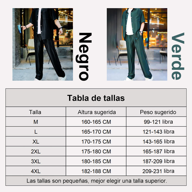 【50% OFF】Traje confort de hombre de algodón mercerizado (top + pantalón)