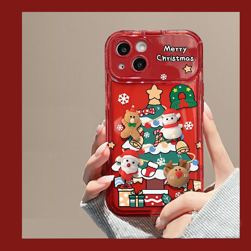 🔥Gran oferta🎄Funda protectora con espejo y colgante de árbol de Navidad para iPhone✨49% de descuento✨