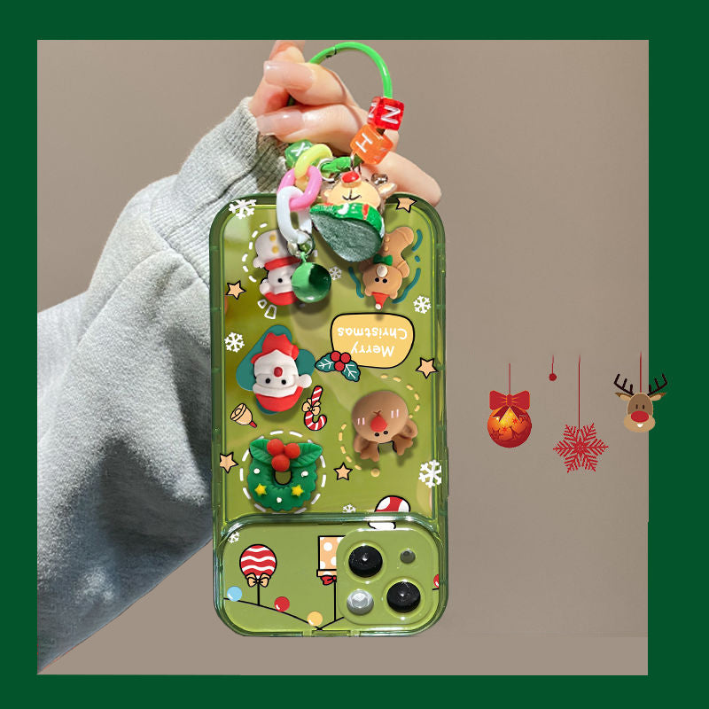 🔥Gran oferta🎄Funda protectora con espejo y colgante de árbol de Navidad para iPhone✨49% de descuento✨