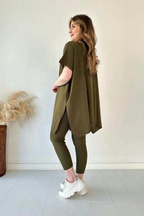 ✨Nuevo superventas✨Conjunto de dos piezas de punto elástico para mujer(Top + pantalones)