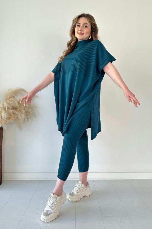 ✨Nuevo superventas✨Conjunto de dos piezas de punto elástico para mujer(Top + pantalones)