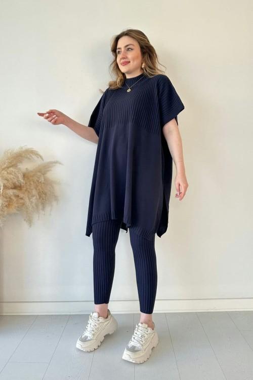 ✨Nuevo superventas✨Conjunto de dos piezas de punto elástico para mujer(Top + pantalones)