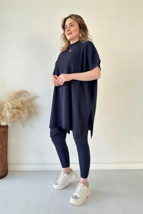 ✨Nuevo superventas✨Conjunto de dos piezas de punto elástico para mujer(Top + pantalones)