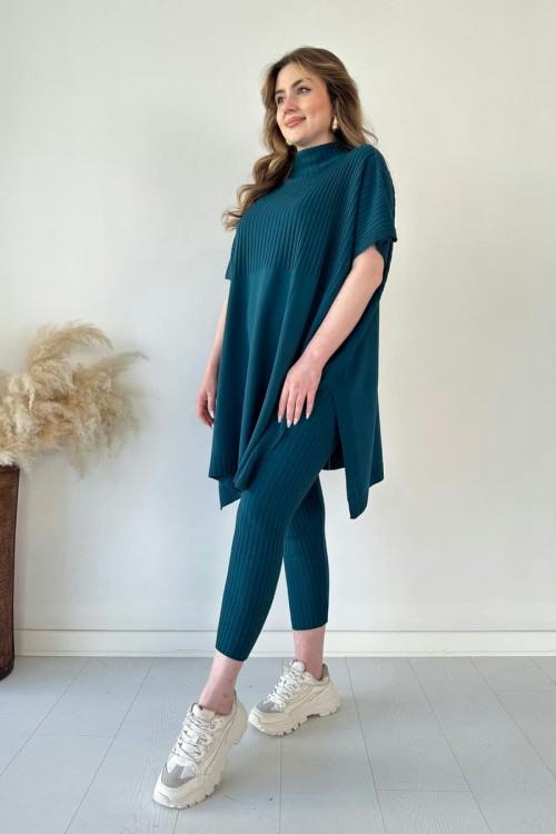 ✨Nuevo superventas✨Conjunto de dos piezas de punto elástico para mujer(Top + pantalones)
