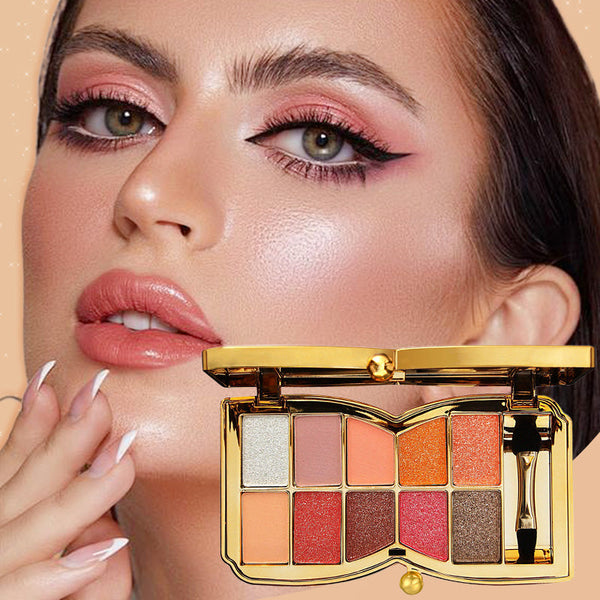 🔥59 % de descuento el último día✨ Paleta de sombras de ojos con brillo de 10 colores