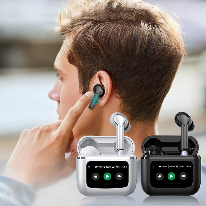Auriculares Bluetooth con cancelación de ruido 【Pantalla táctil multifunción en color】