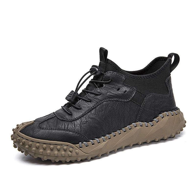 【50% DE DESCUENTO】Zapatillas deportivas casuales de cuero cosidas a mano para hombre