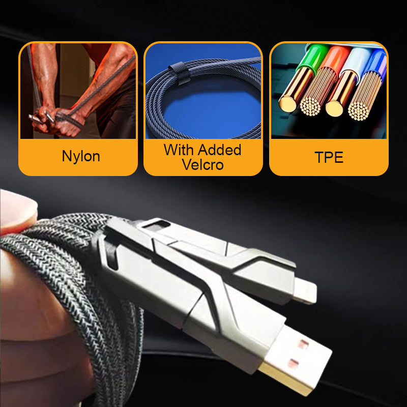 Cable de carga rápida y sincronización de datos 4 en 1