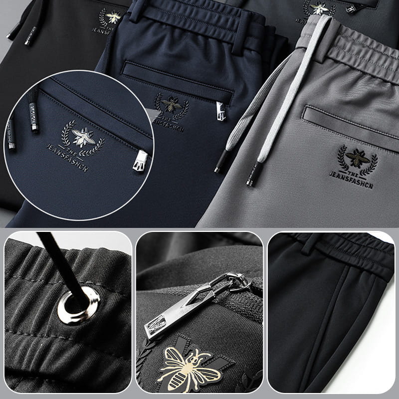 🔥HOT SALE 🔥Pantalones de deporte casual de algodón mercerizado elástico sin plancha para hombre【49% OFF】