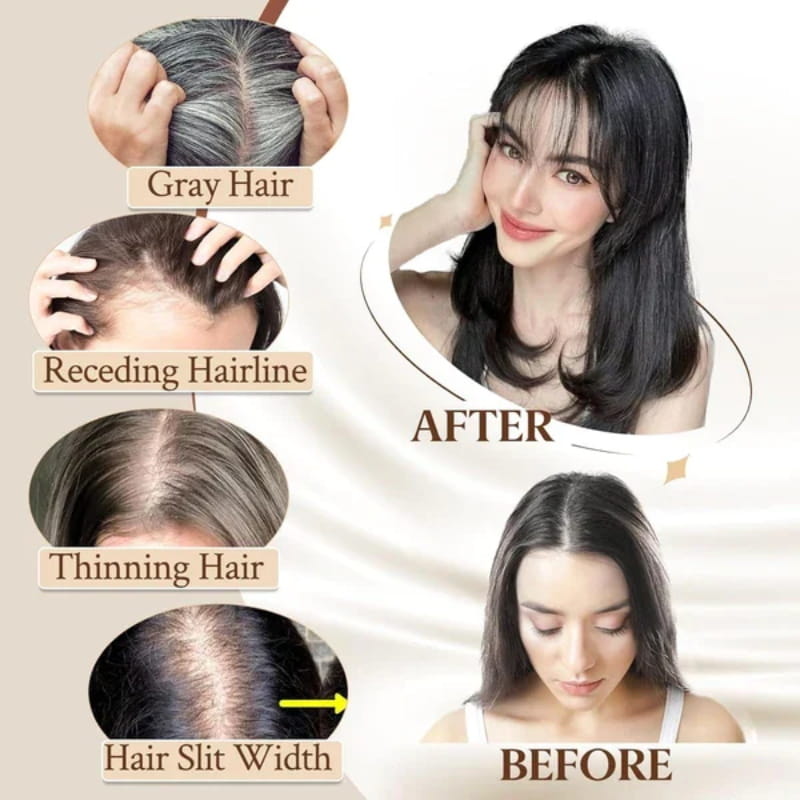 💃Toppers de Cabello Natural con Flequillo Para Mujer