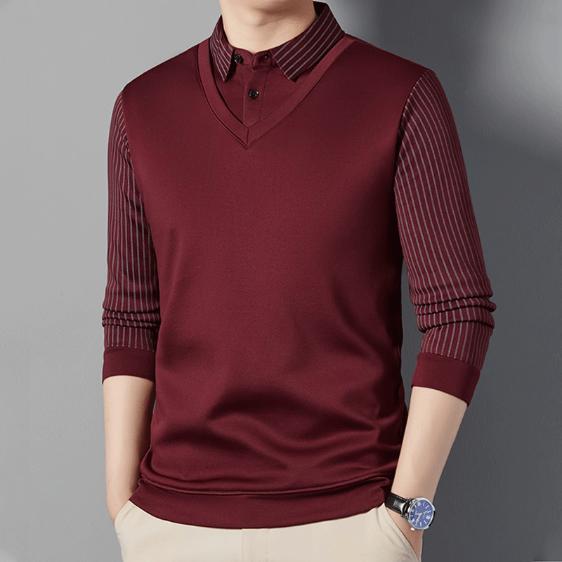 🔥2025 NEW HOT SALE-49%OFF🔥Camisa de abrigo para hombre con traje de dos piezas de imitación