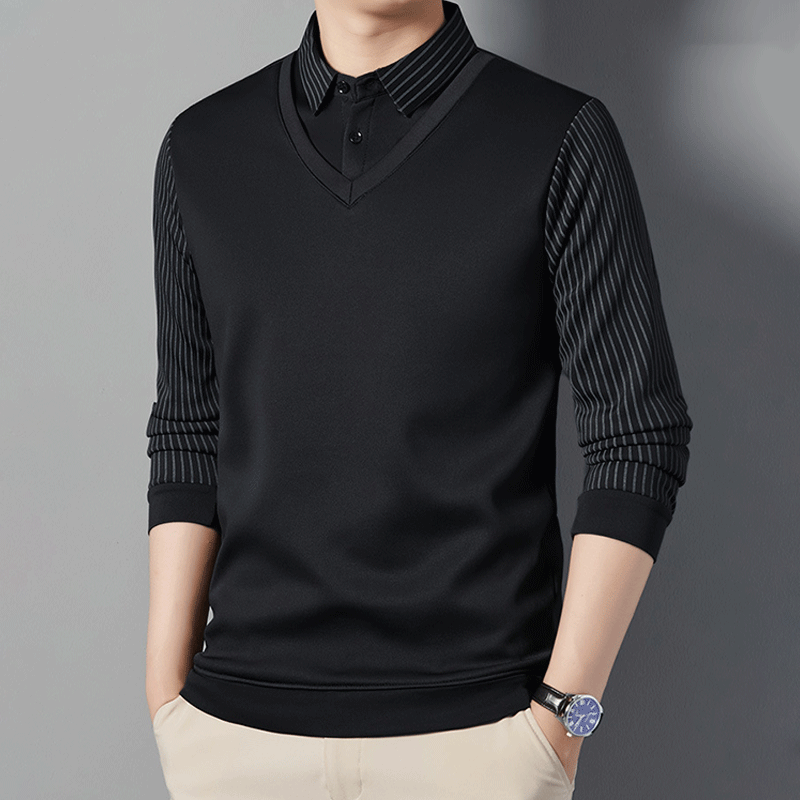 🔥2025 NEW HOT SALE-49%OFF🔥Camisa de abrigo para hombre con traje de dos piezas de imitación