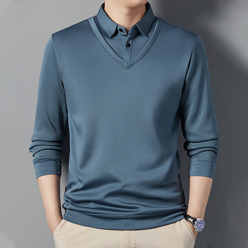🔥2025 NEW HOT SALE-49%OFF🔥Camisa de abrigo para hombre con traje de dos piezas de imitación
