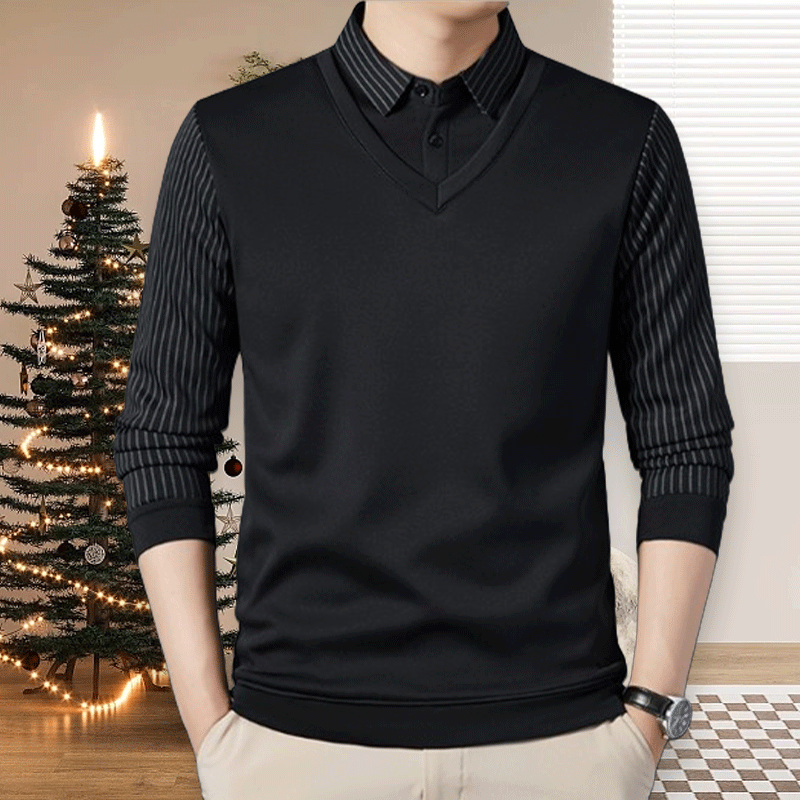 🔥2025 NEW HOT SALE-49%OFF🔥Camisa de abrigo para hombre con traje de dos piezas de imitación