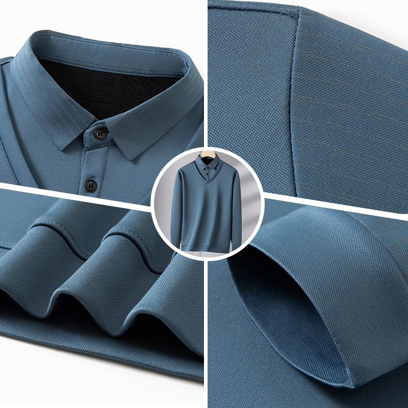 🔥2025 NEW HOT SALE-49%OFF🔥Camisa de abrigo para hombre con traje de dos piezas de imitación
