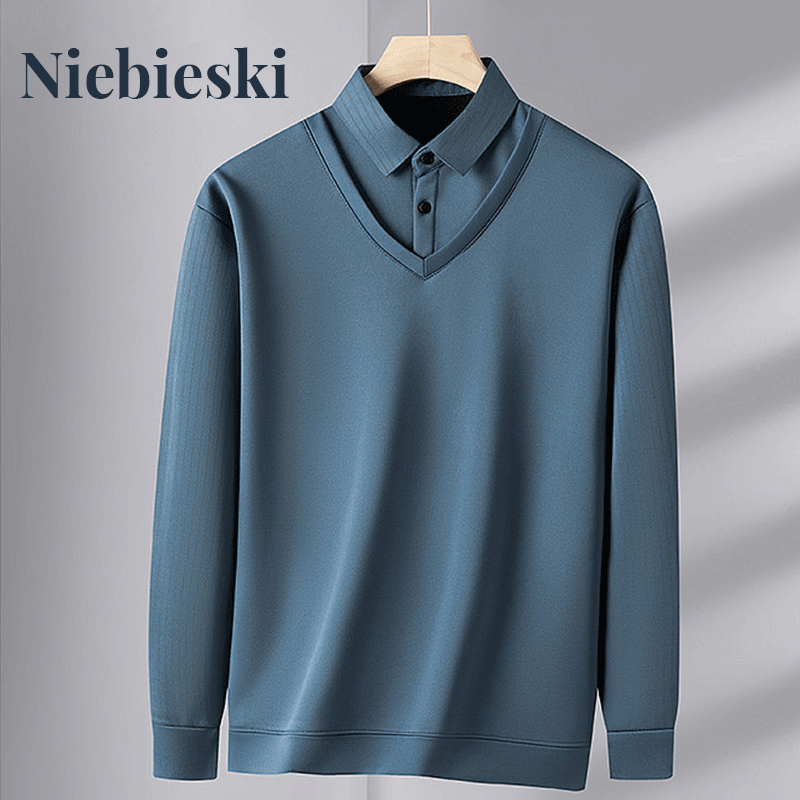 🔥2025 NEW HOT SALE-49%OFF🔥Camisa de abrigo para hombre con traje de dos piezas de imitación