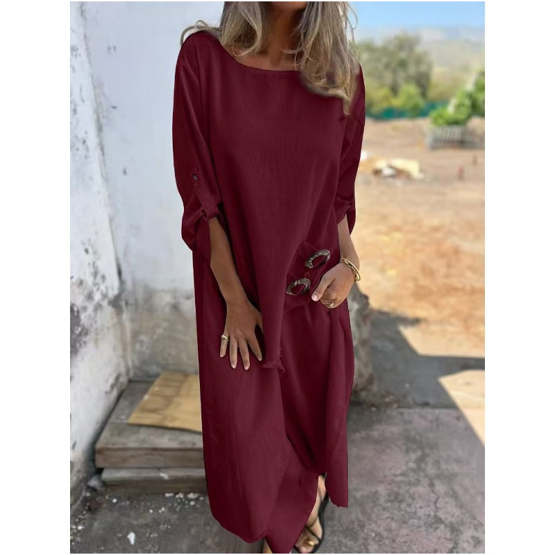 🌸Oferta especial 🔥Conjunto perfecto🌸 Traje elegante de algodón y lino para mujer (conjunto de 2 piezas)