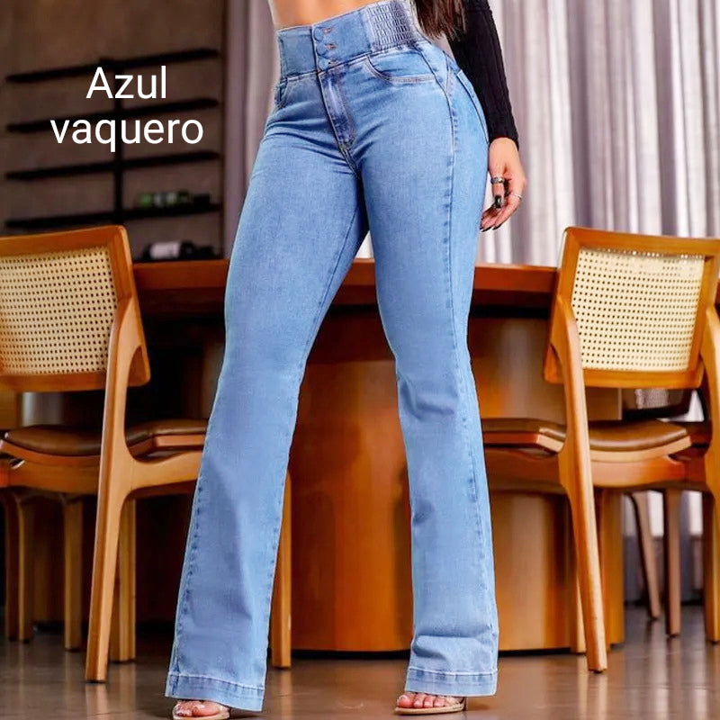 【50% OFF】Vaqueros acampanados elásticos de cintura alta de alta calidad💖